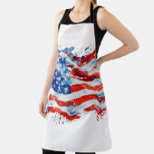 アメリカ国旗USA水彩七月4日 エプロン (インサイチュ)