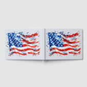 アメリカ国旗USA水彩七月4日 ゲストブック (全面)