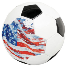 アメリカ国旗USA水彩七月4日 サッカーボール
