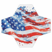 アメリカ国旗USA水彩七月4日 サッカーボール (フラット)