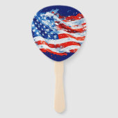 アメリカ国旗USA水彩七月4日 ハンドファン (裏面)