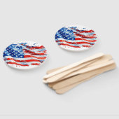 アメリカ国旗USA水彩七月4日 ハンドファン (組立なし)