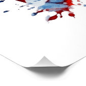 アメリカ国旗USA水彩七月4日 ポスター (コーナー)