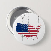 アメリカ国旗USA聖数珠 缶バッジ (正面&裏面)