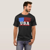 アメリカ国旗Usa 7月4日アメリカ愛国心 Tシャツ (正面フル)