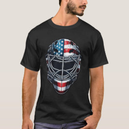 アメリカ国旗USA 7月4日 ホッケーゴールキーマスク Tシャツ