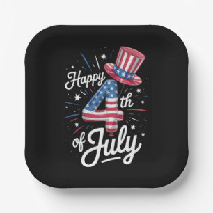 アメリカ国旗USA 7月4日 独立記念日のお祝い ペーパープレート