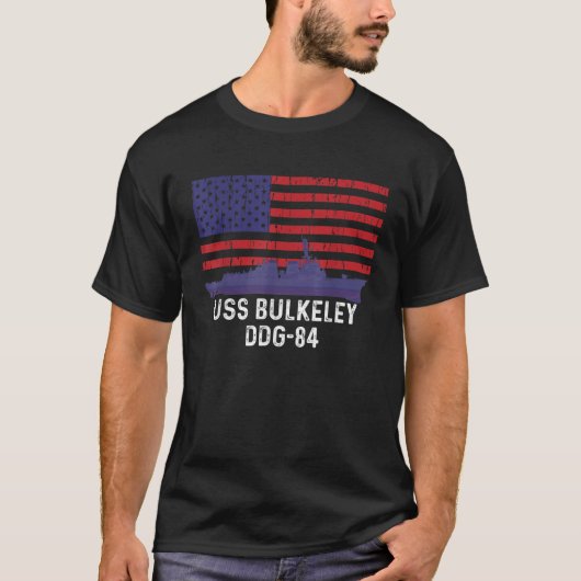 アメリカ国旗USSバルケリーDDG 84駆逐艦Tシェル Tシャツ (正面)