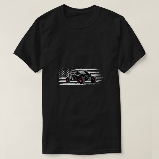 アメリカ国旗UTVサイドバイサイドSXS OFF ROAD Tシャツ (デザイン正面)