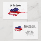 *~*アメリカ国旗We The People Watercolor 名刺 (正面/裏面)