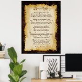 アメリカ国歌愛国的オリジナル詩 ポスター (ホームオフィス)