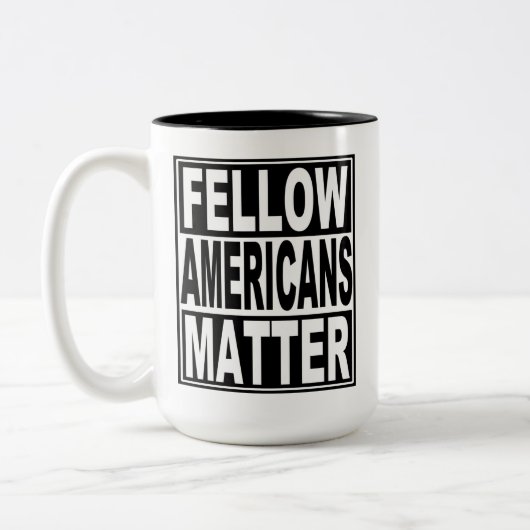アメリカ国民が民主主義を支持 ツートーンマグカップ (左)