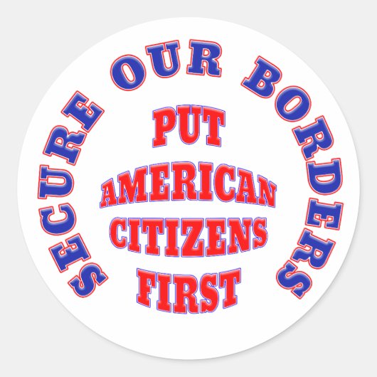 アメリカ国民縁どを最優先に確保する ラウンドシール (正面)