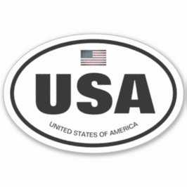 アメリカ国番号アメリカ国旗の楕円形ビニール シール