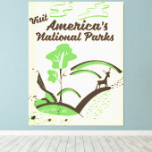 アメリカ国立公園のヴィンテージのポスターを訪れる キャンバスプリント (インサイチュ (ウッドフロア))