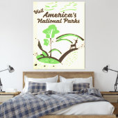 アメリカ国立公園のヴィンテージのポスターを訪れる キャンバスプリント (インサイチュ (寝室))
