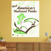 アメリカ国立公園のヴィンテージのポスターを訪れる キャンバスプリント (インサイチュ (リビング))