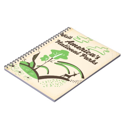 アメリカ国立公園のヴィンテージのポスターを訪れる ノートブック (左側)