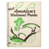 アメリカ国立公園のヴィンテージのポスターを訪れる ノートブック (正面)