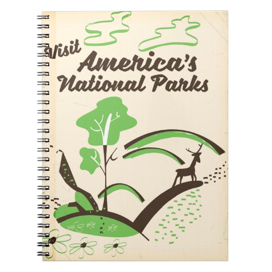 アメリカ国立公園のヴィンテージのポスターを訪れる ノートブック (正面)