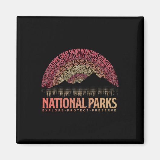 アメリカ国立公園 探検 保護 保存 キャンプ マグネット (正面)