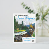 アメリカ国立森林ヴィンテージ旅行はがき ポストカード (スタンド正面)