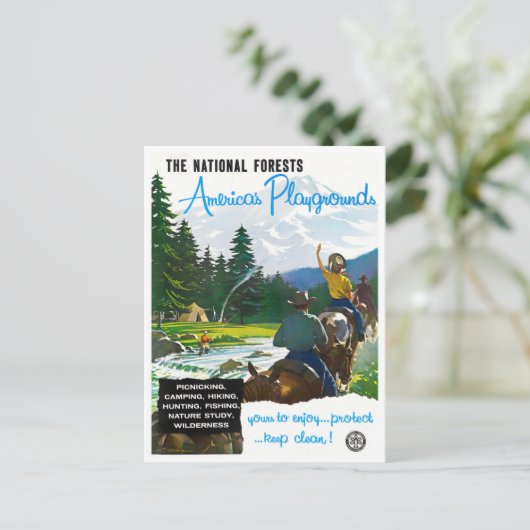 アメリカ国立森林ヴィンテージ旅行はがき ポストカード (スタンド正面)