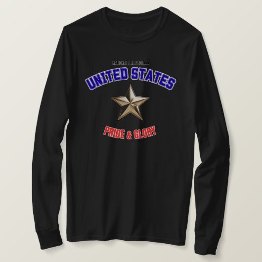 アメリカ国籍プライドエディション 女性用長袖 Tシャツ (デザイン正面)