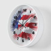 アメリカ国誇りを持った国国旗 壁時計 (傾斜)