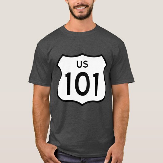 アメリカ国道101ステッカー Tシャツ (正面)
