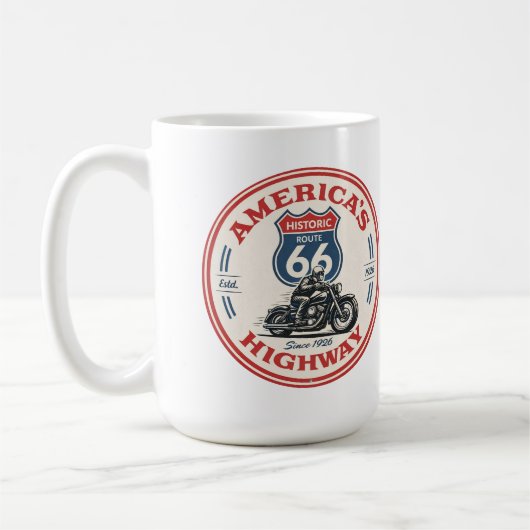 アメリカ国道66 母なる道 歴史的なハイウェイ gif コーヒーマグカップ (左)