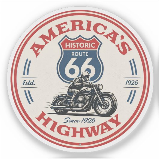 アメリカ国道66 母なる道 歴史的なハイウェイ gif シール (正面)