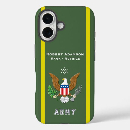 アメリカ国防の紋章 - 名前をパーソナライズ Case-Mate iPhoneケース (裏面)