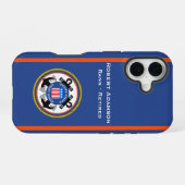 アメリカ国防の紋章 - 名前入れ iPhone 16ケース (裏面横)