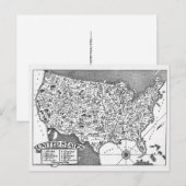 アメリカ地図のポストカード ポストカード (正面/裏面)