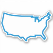 アメリカ地図の輪郭 シール (正面)