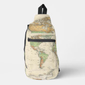 アメリカ地図プリントクロスボディスリングバッグ スリングバッグ (正面)