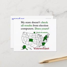 アメリカ地図付きの全選挙結果検証ポストカード シーズンポストカード