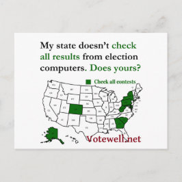 アメリカ地図付きの全選挙結果検証ポストカード シーズンポストカード
