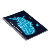 アメリカ地図 ティール ミニマル デザイン ノートブック (右側)