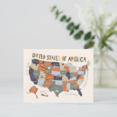 アメリカ地図 ポストカード (スタンド正面)