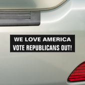 アメリカ大好き!共和党に投票しないで! ステッカー (車上)