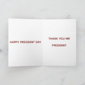 アメリカ大統領の日をお祝いします カード (内部)