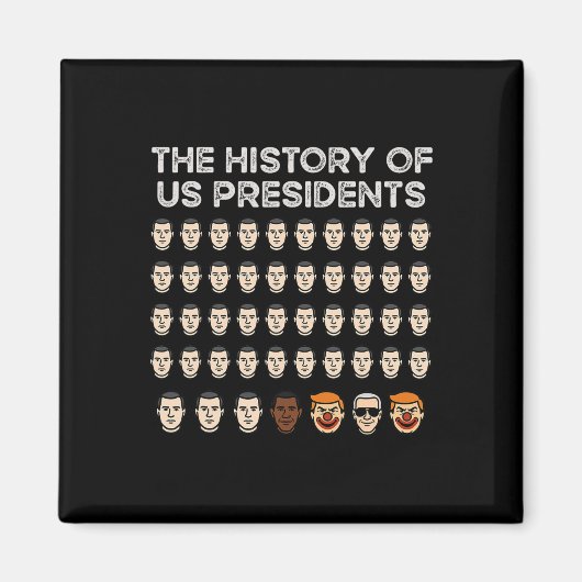 アメリカ大統領の歴史 ジョークたっぷりのトランプ反対派 マグネット (正面)