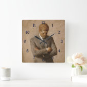 アメリカ大統領ジョン・ケネディの肖像画 スクエア壁時計 (ホーム)