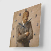 アメリカ大統領ジョン・ケネディの肖像画 スクエア壁時計 (傾斜)