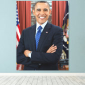 アメリカ大統領バラク・オバマ キャンバスプリント (インサイチュ (ウッドフロア))