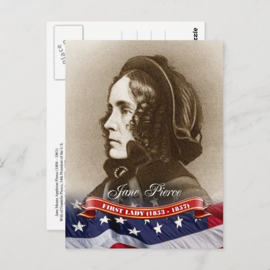 アメリカ大統領夫人、ジェーン・ピアース ポストカード (正面/裏面)