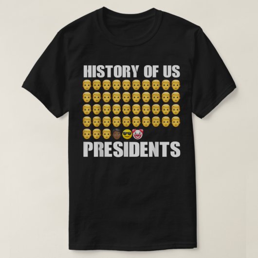 アメリカ大統領歴第46回ピエロ会長尾出 Tシャツ (デザイン正面)