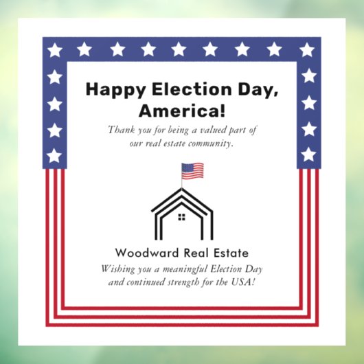 アメリカ大統領選挙の当日 | 不動産オフィスの装飾 ウィンドウサイン (シート3)